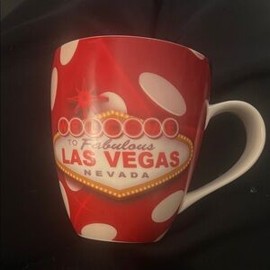 Las Vegas Red and White Mug